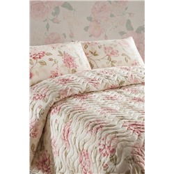 Ev & Ev Home Çift Kişilik Kapitone Yatak Örtüsü Seti Care Pembe Ep-004781