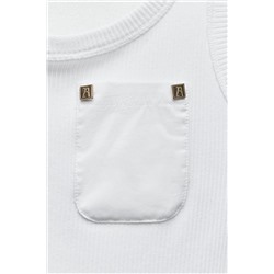 RIBBED T-SHIRT WITH POCKET