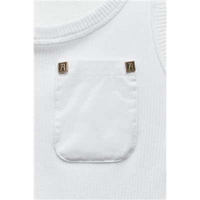 RIBBED T-SHIRT WITH POCKET