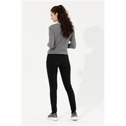 Kadın Siyah Toothpick Fit Pantolon