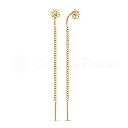 Серьги-продевки из золоченого серебра 925 пробы п7-235з