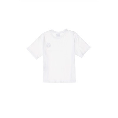 Erkek Çocuk Beyaz Comfort Basic Bisiklet Yaka Tişört