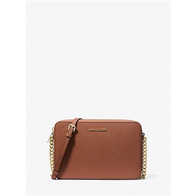 Michael Kors Outlet Jet Set Large Saffiano Leather Crossbody Bag