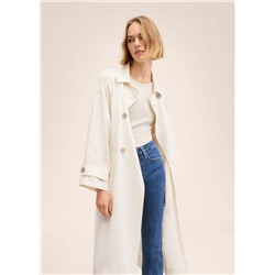 Gabardina 100% lino -  Mujer | MANGO OUTLET Melilla