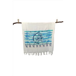 Peştanoz, Bambu Peştemal, Balık Baskılı Desen , Plaj Havlusu , Banyo Havlusu