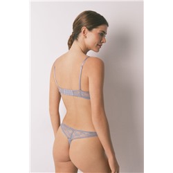 Tanga encaje azul lurex