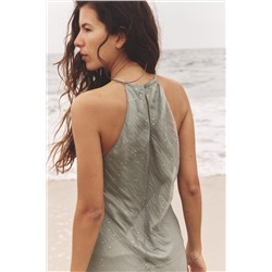 SHINY HALTER MIDI DRESS