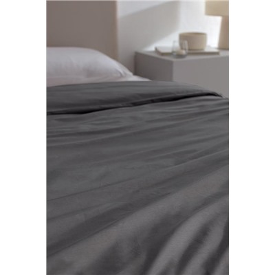 Manon King Size %100 Pamuk Ranforce Düz Nevresim - Antrasit