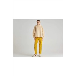 United Colors of Benetton Kadın Ekru Dik Yaka Sweatshirt 122A3OOTD200B-025