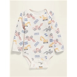 Unisex Long-Sleeve Rib-Knit Bodysuit for Baby