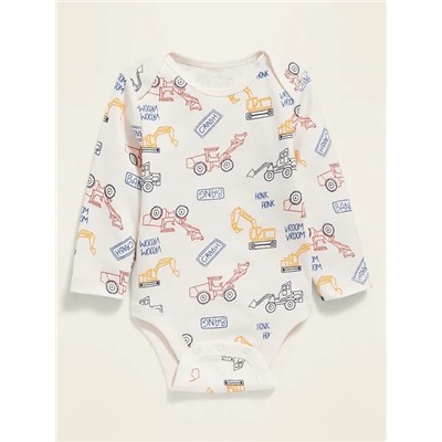 Unisex Long-Sleeve Rib-Knit Bodysuit for Baby