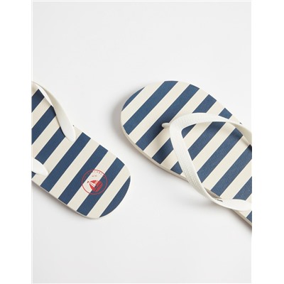 Striped Flip Flops, Men, Dark Blue