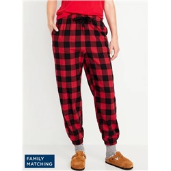 High-Waisted Flannel Pajama Joggers for Women