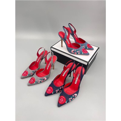Слингбэки в ретро стиле Manolo Blahnik 🌹  Реплика 1:1