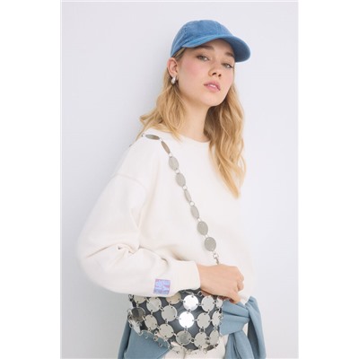 Sudadera felpa algodón marfil