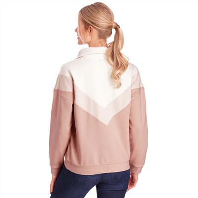 Damen Sweatshirt mit Troyerkragen
