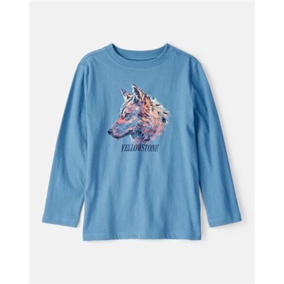 OshKosh B'gosh   Boys Fantasy Football Long-Sleeve Graphic Tee - Tan