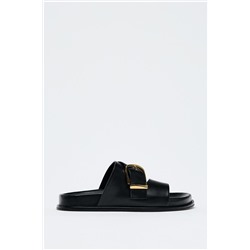 BUCKLED FLAT SANDALS