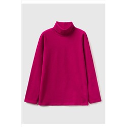 United Colors of Benetton Kız Çocuk Fuşya Balıkçı Yaka Basic T-Shirt 223A3P4ZC202N