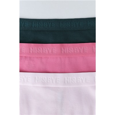 Pack 3 bragas clásicas rosa, verde, fucsia