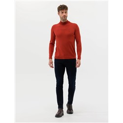 Kiremit Slim Fit Yarım Balıkçı Basic Triko Kazak
