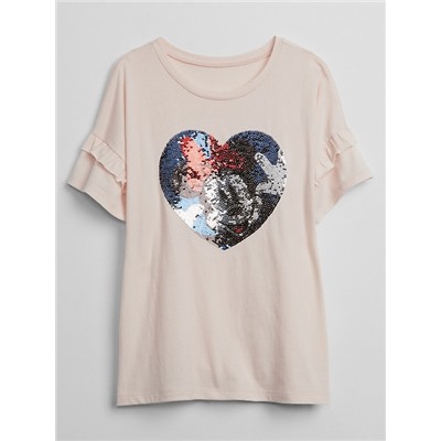 Flippy Sequin Ruffle T-Shirt