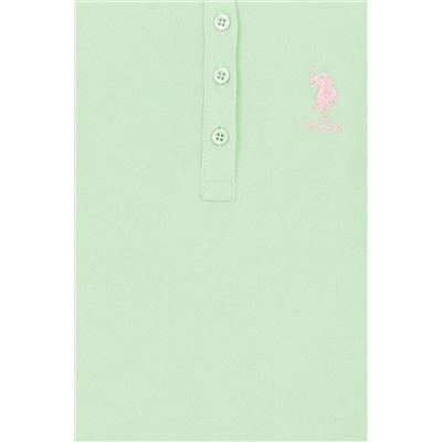 Kız Çocuk Mint Yeşili Basic Polo Yaka Tişört