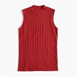 Ribbed mockneck tank top