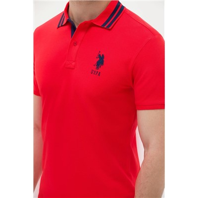 Erkek Kırmızı Basic Polo Yaka Tişört