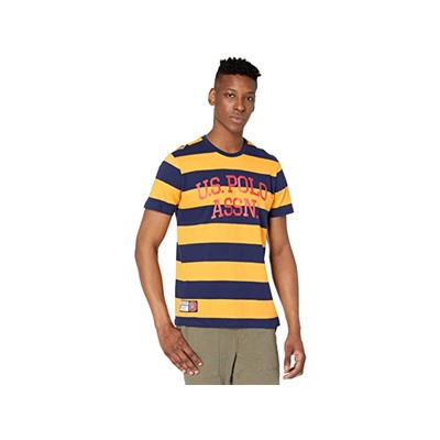 U.S. POLO ASSN. Logo Print Stripe Crew