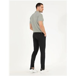 Siyah Slim Fit Kanvas Pantolon