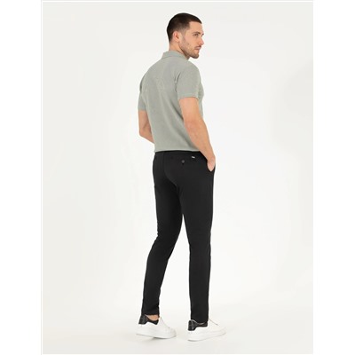 Siyah Slim Fit Kanvas Pantolon
