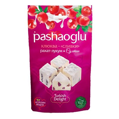 Рахат-Лукум "Pashaoglu" 150 гр "Султан" с клюквой со вкусом сливок
