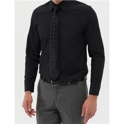 Siyah Slim Fit Uzun Kollu Basic Gömlek