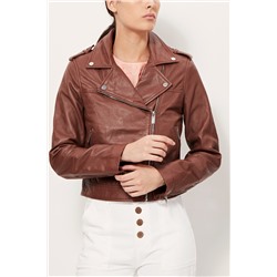 Chaqueta de piel ovina Marrón