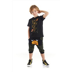 Denokids Woof Erkek Çocuk T-shirt Kapri Şort Takım CFF-23Y1-005