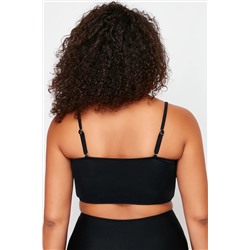 Siyah Straplez İp Askılı Büyük Beden Bikini Üstü TBBSS23CT00013