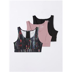 PACK OF 3 CONTRAST SPORTS TOPS