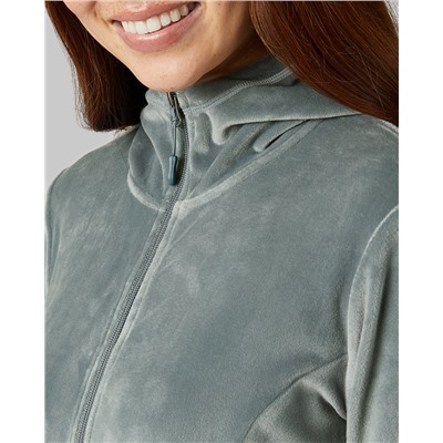 WOMEN'S SOFT VELOUR HOODED FULL-ZIP