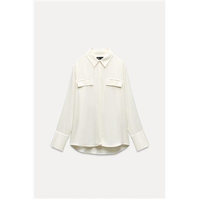 ZW COLLECTION SATIN SHIRT WITH POCKETS
