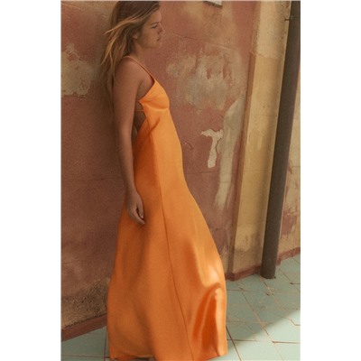 SATIN MIDI DRESS