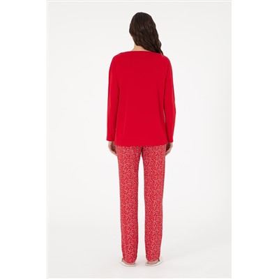 Kadın Kırmızı Pijama Takımı