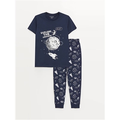 LC Waikiki Bisiklet Yaka Baskılı Kısa Kollu Erkek Çocuk Pijama Takımı, LCW Kids                                            
                                            Bisiklet Yaka Baskılı Kısa Kollu Erkek Çocuk Pijama Takımı
