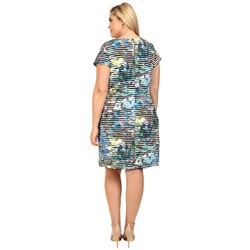Plus Size Linear Abstract Short Sleeve Shift