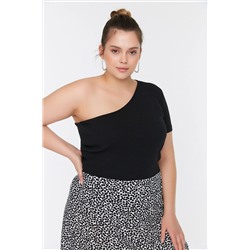 Trendyol Curve Siyah Fitilli Örme Tek Omuzlu Bluz TBBSS22AF0046
