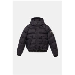 Chaqueta corta acolchada capucha