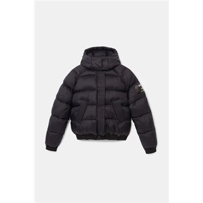 Chaqueta corta acolchada capucha