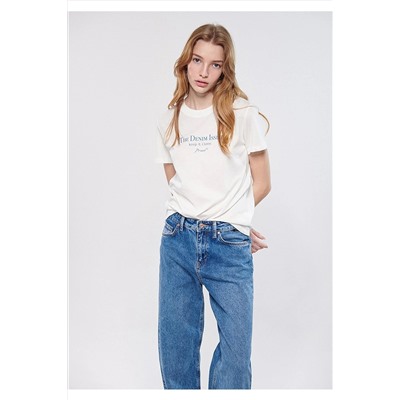Mavi The Denim Issue Baskılı Beyaz Tişört Regular Fit / Normal Kesim 1611268-70057