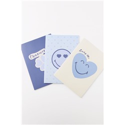 Pack 3 libretas azules SmileyWorld®