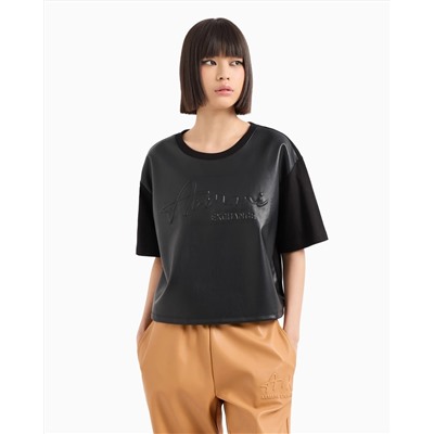 CROPPED FIT T-SHIRT WITH ASV FABRIC EMBOSSED LOGO